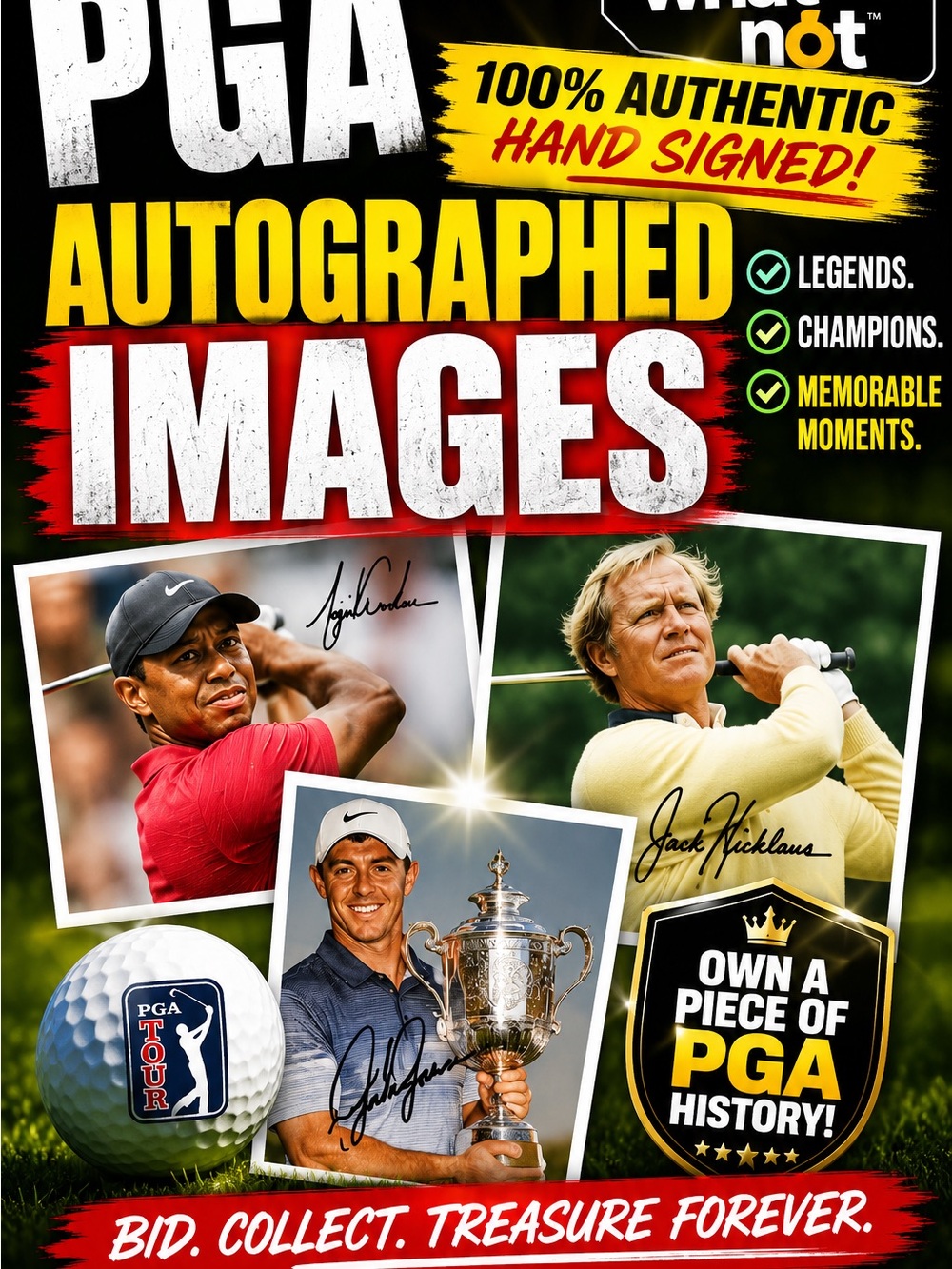 PGA Autographed Images Collection - Signed Golf Memorabilia